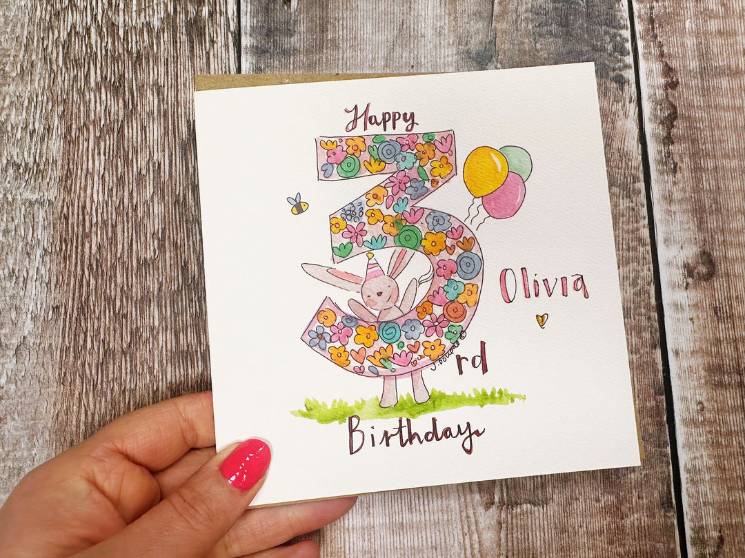 Happy 3rd Birthday Personalised Greeting card