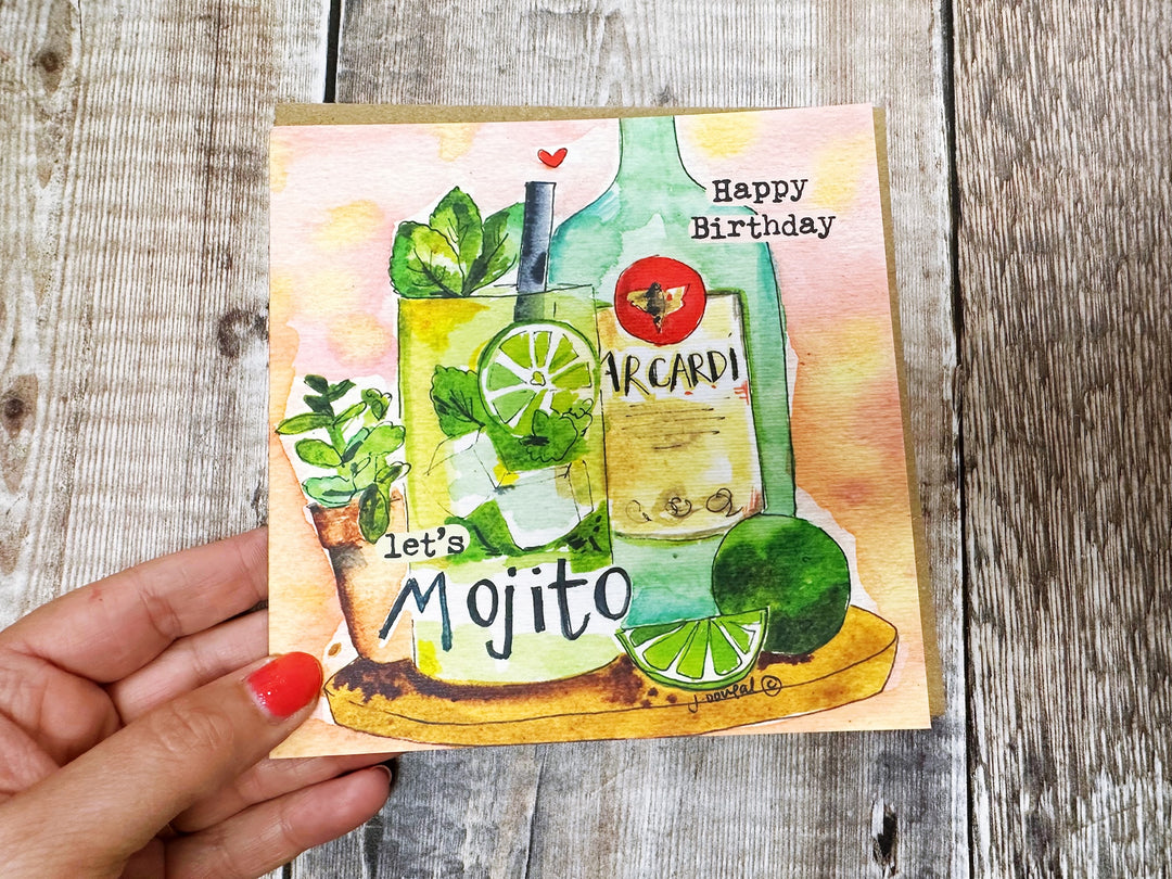 Happy Birthday Mojito Cocktail Greeting Card