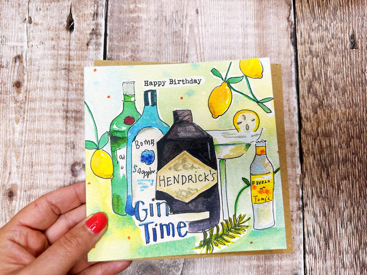 Happy Birthday Gin Greeting Card