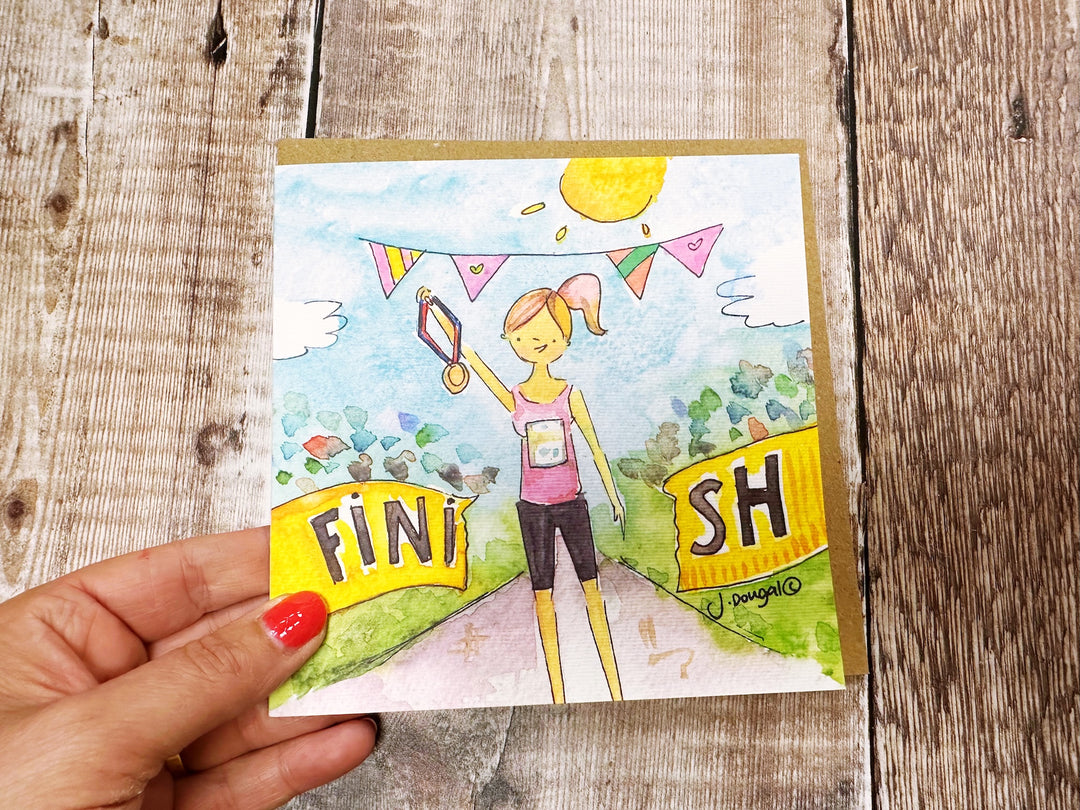 Marathon Girl Greeting Card