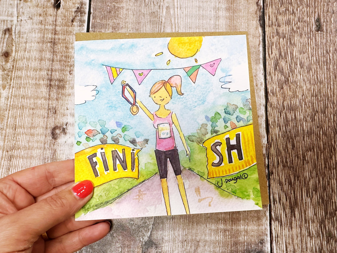 Marathon Girl Greeting Card