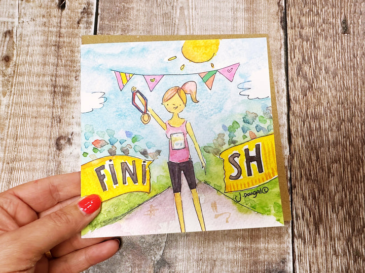 Marathon Girl Greeting Card