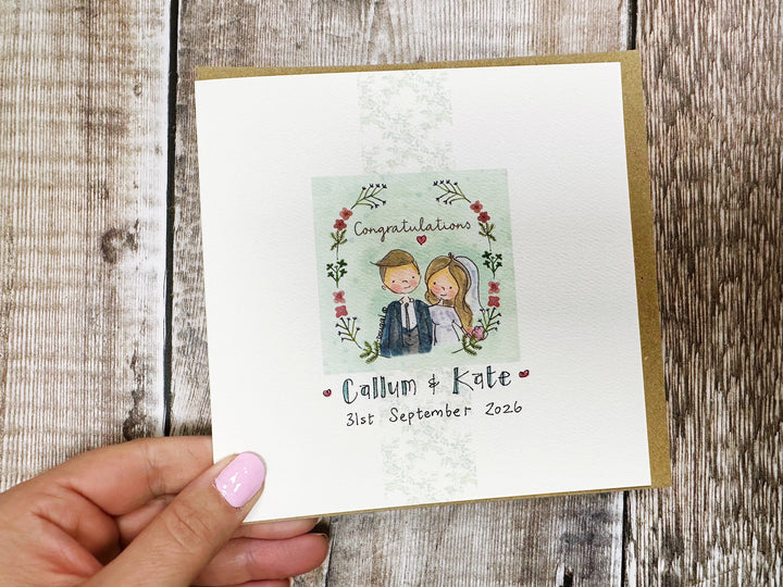Congratulations cute Wedding Day card - personalised