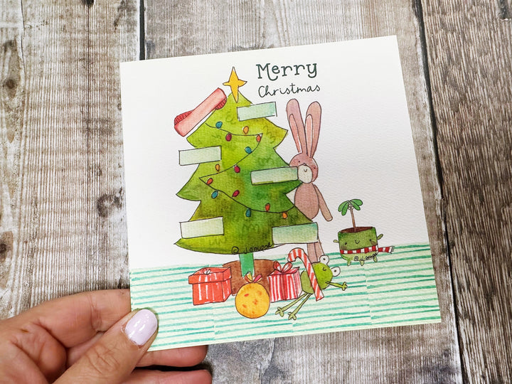 Around The  Christmas Tree Personalised Christmas Card