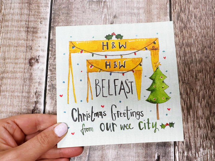 Christmas from Belfast Card The Cranes Watercolour