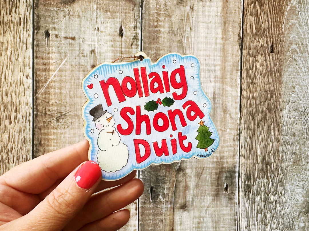 Nollaig Shona Duit Wooden HangingChristmas Decoration