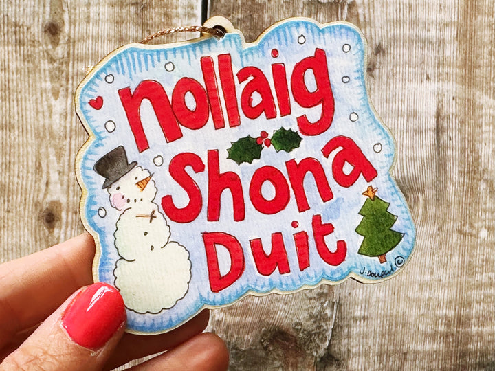 Nollaig Shona Duit Wooden HangingChristmas Decoration