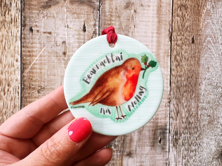Beannachtaí na Nollag Gaeilge Christmas Blessings Ceramic Decoration (not personalised)