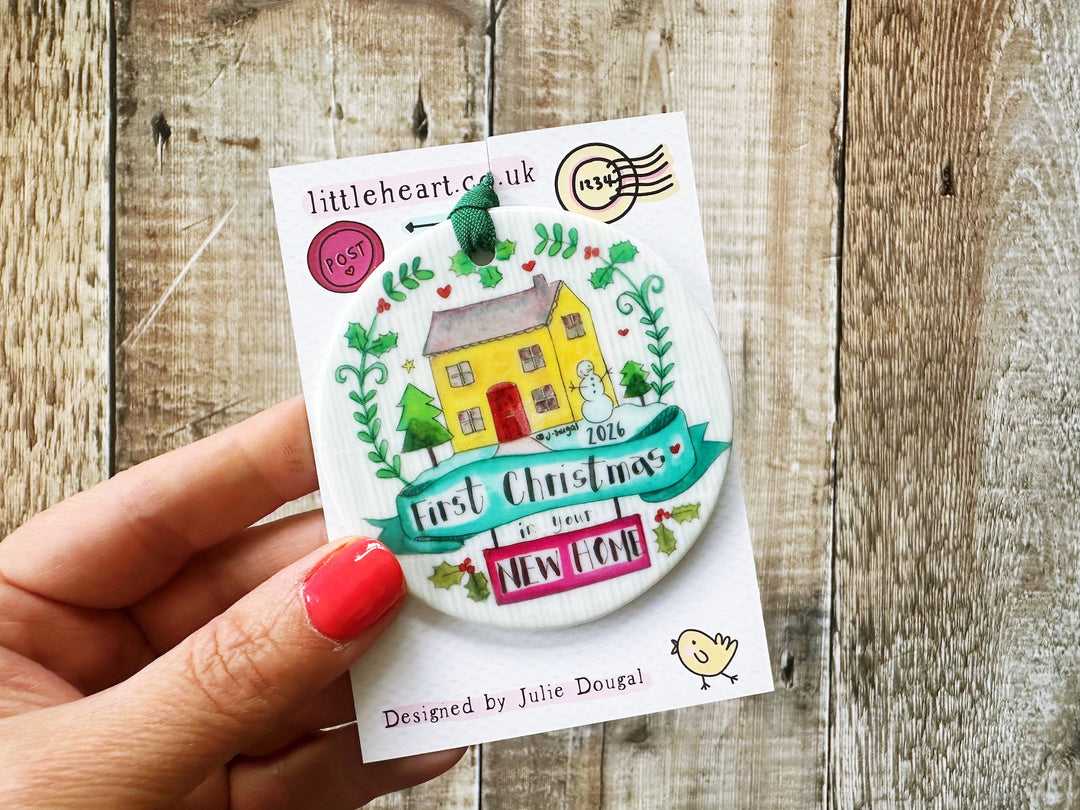 Wreath First Christmas in your New Home Ceramic Bauble