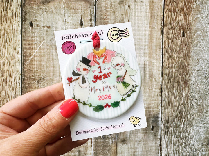 First Christmas as Mr and Mrs Christmas Ceramic Bauble (NOT PERSONALISED)