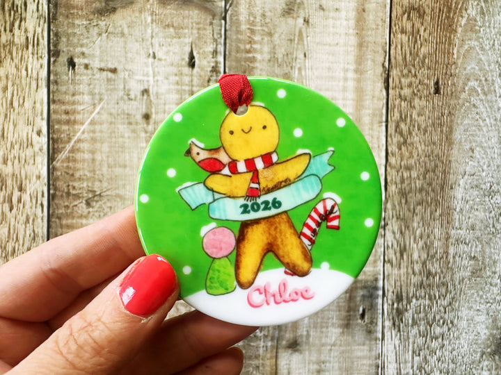 Ginger Bread Christmas Ceramic Bauble