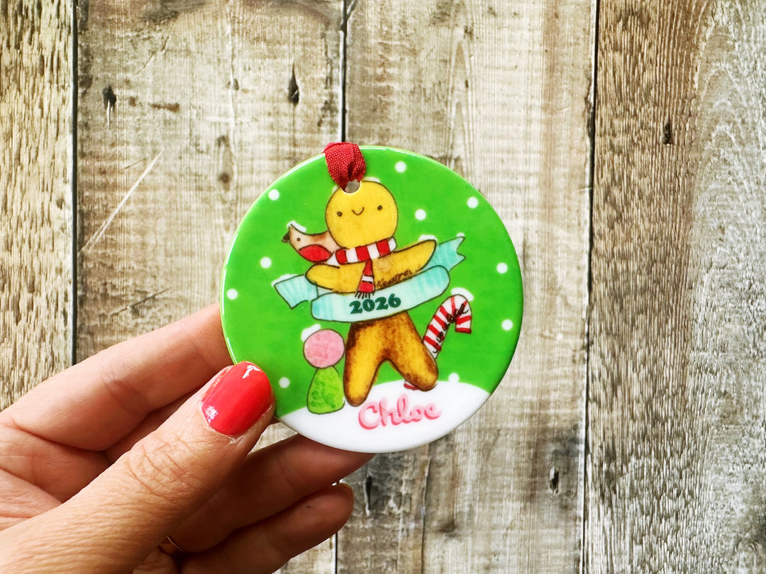 Ginger Bread Christmas Ceramic Bauble