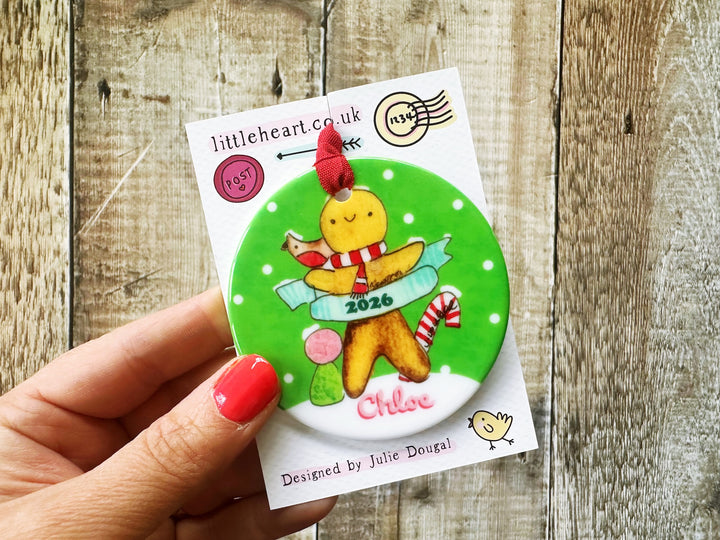 Ginger Bread Christmas Ceramic Bauble