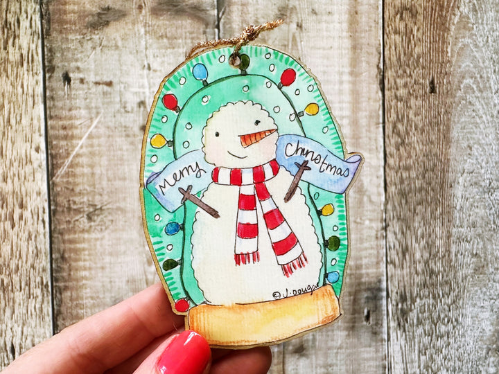 Snowman in Lights Wooden Hanging Christmas Decoration