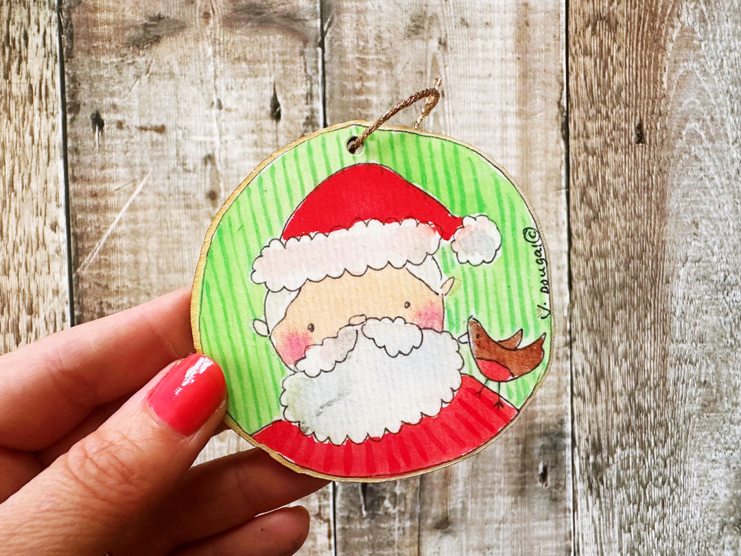 Santa Claus Wooden Hanging Christmas Decoration