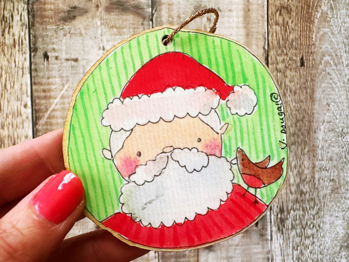 Santa Claus Wooden Hanging Christmas Decoration
