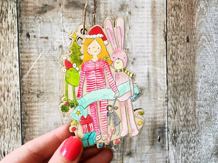 Bunny and I Wooden Hanging Christmas Decoration