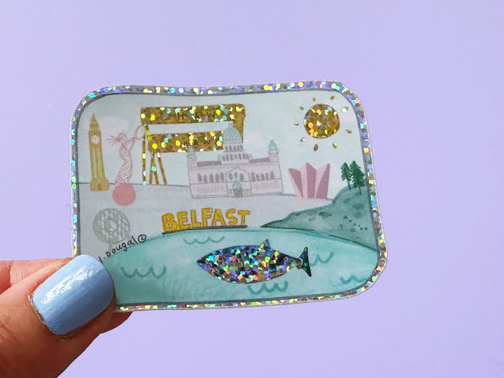 Glitter Pastel Glitter Belfast Vinyl Sticker