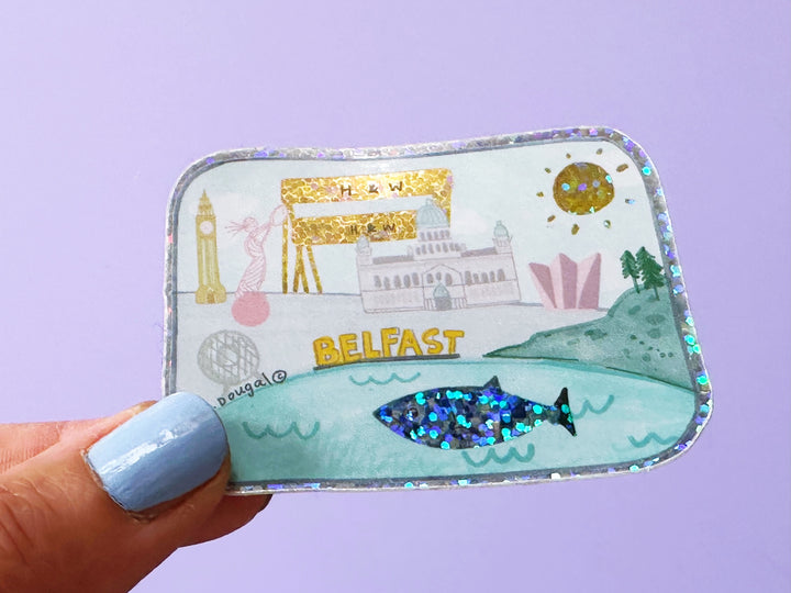 Glitter Pastel Glitter Belfast Vinyl Sticker