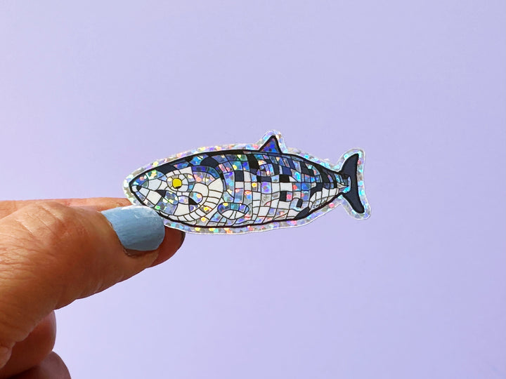 Tiny Belfast Big Fish Glitter Vinyl Sticker