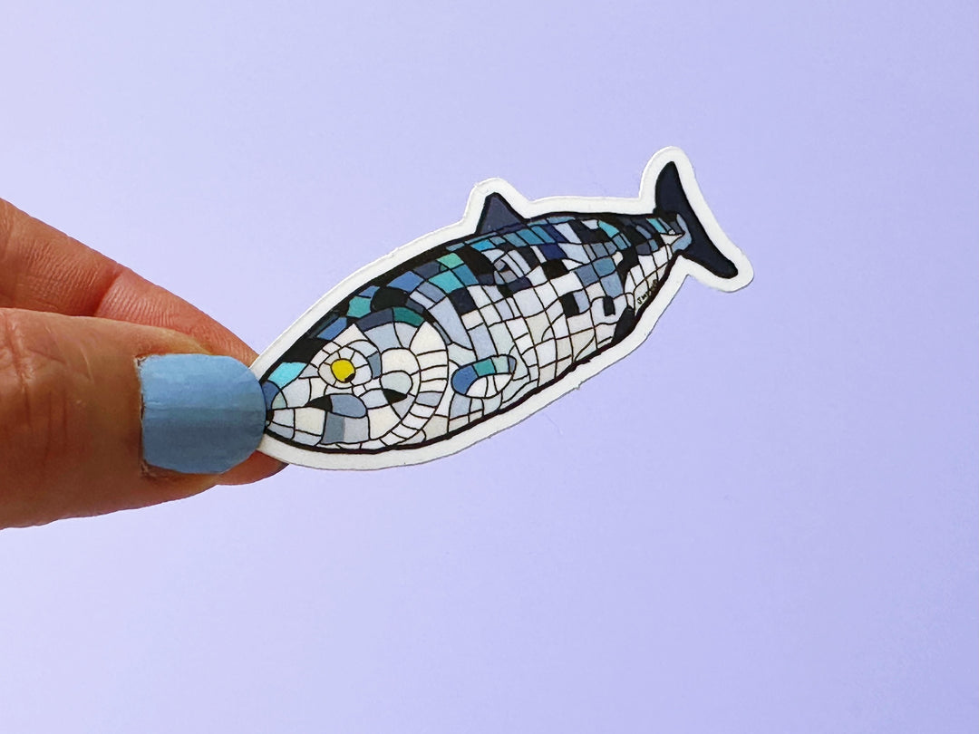 Tiny Belfast Big Fish Glitter Vinyl Sticker