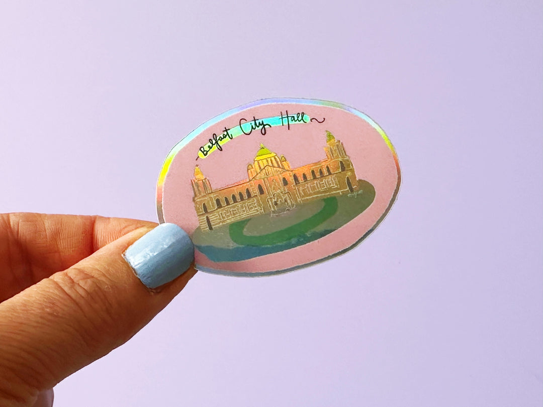 Metalic Iridescent Belfast City Hall Vinyl Sticker