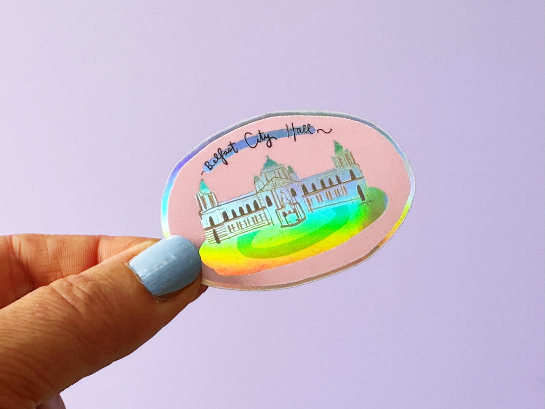 Metalic Iridescent Belfast City Hall Vinyl Sticker