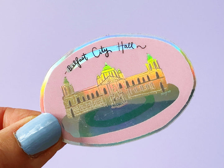 Metalic Iridescent Belfast City Hall Vinyl Sticker