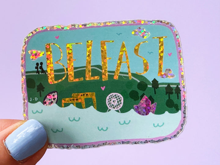 Glitter Belfast Vinyl Sticker