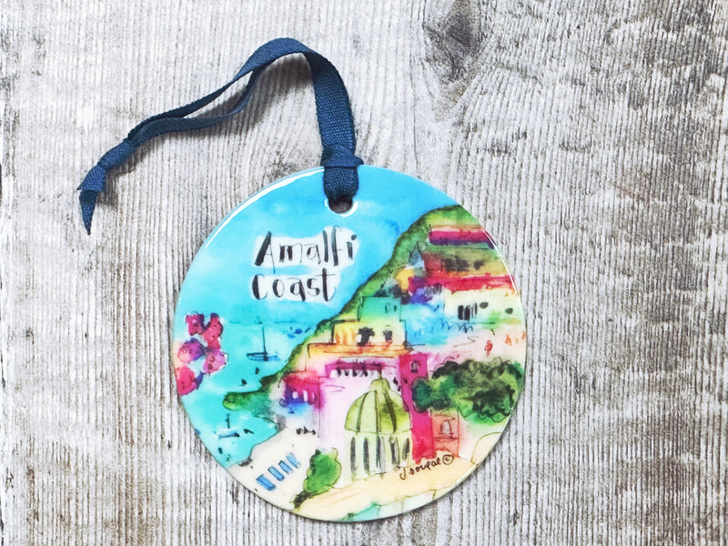 Amalfi Coast Little Cities Hanging Ceramic Decoration