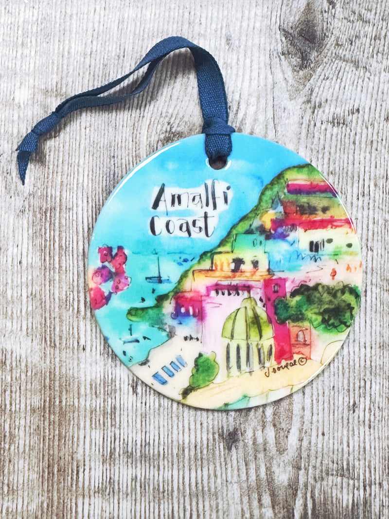 Amalfi Coast Little Cities Hanging Ceramic Decoration