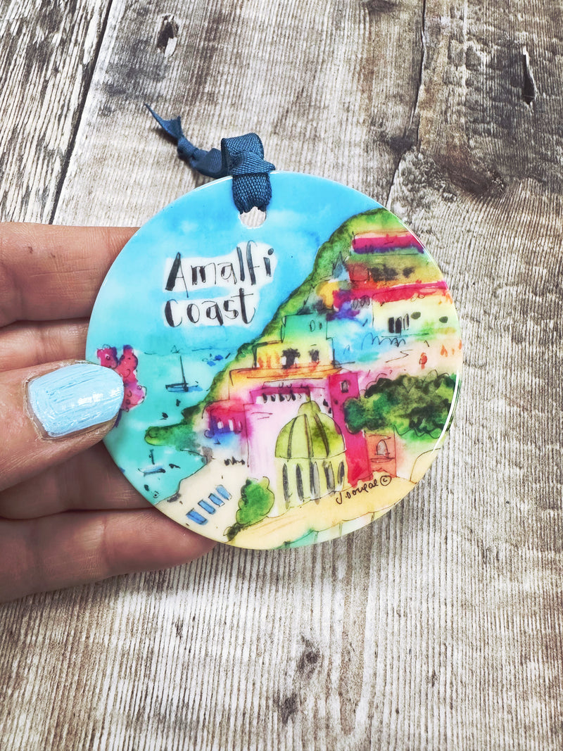 Amalfi Coast Little Cities Hanging Ceramic Decoration