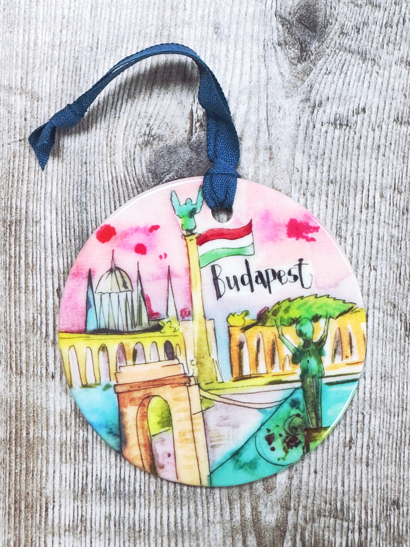 Budapest Little Cities Hanging Ceramic Decoration