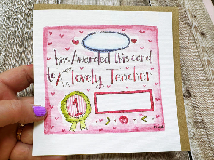 Awarded to the Best Teacher Card - Personalised