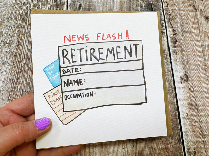 News Retirement Card - Personalised