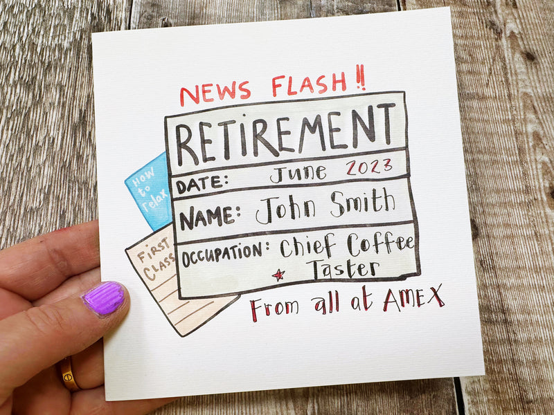 News Retirement Card - Personalised