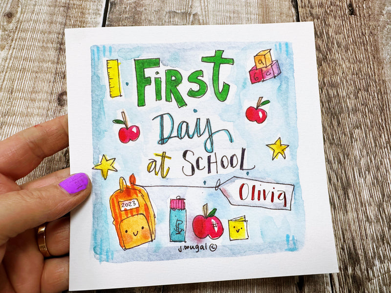 First Day at School Card - Personalised