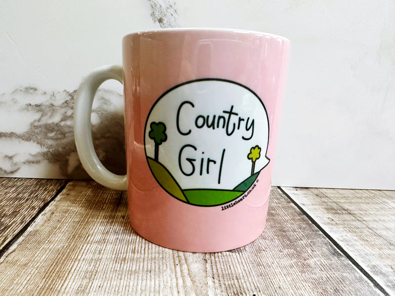 Country Girl Speech Bubbles Mug, Coaster or Badge