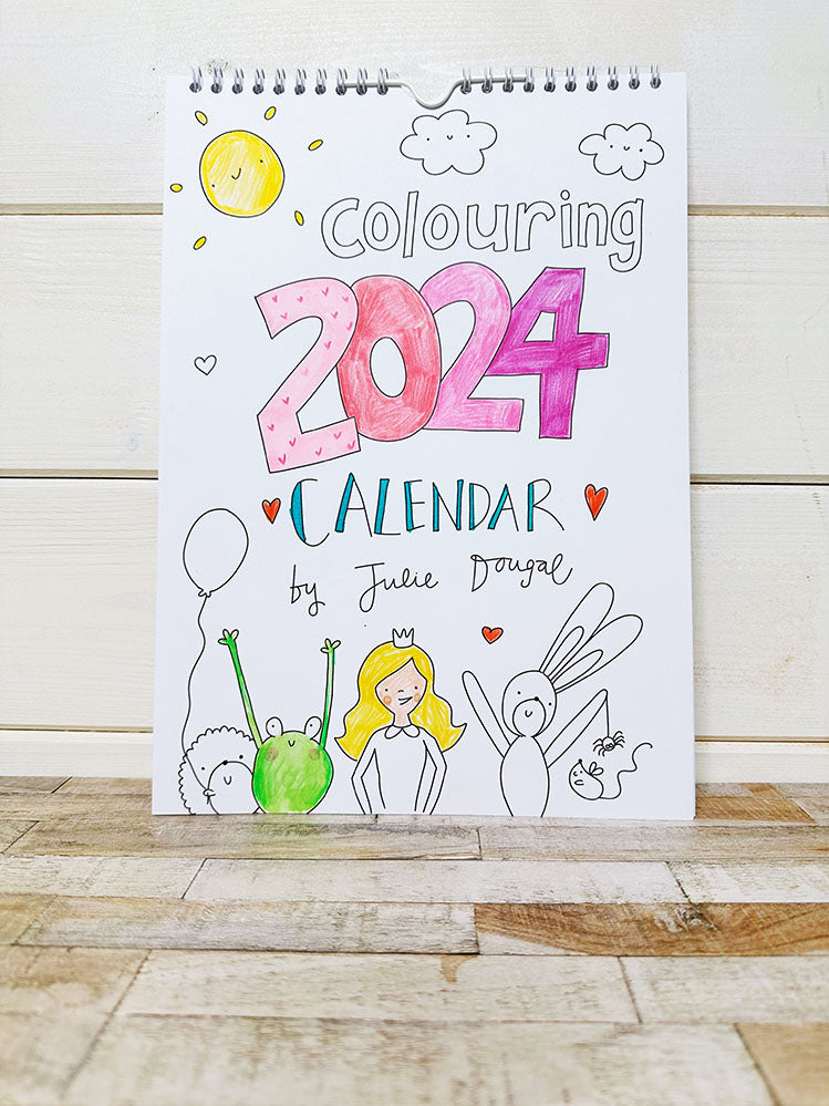 2024 Wall A4 Hanging Calendar (Colour it yourself)