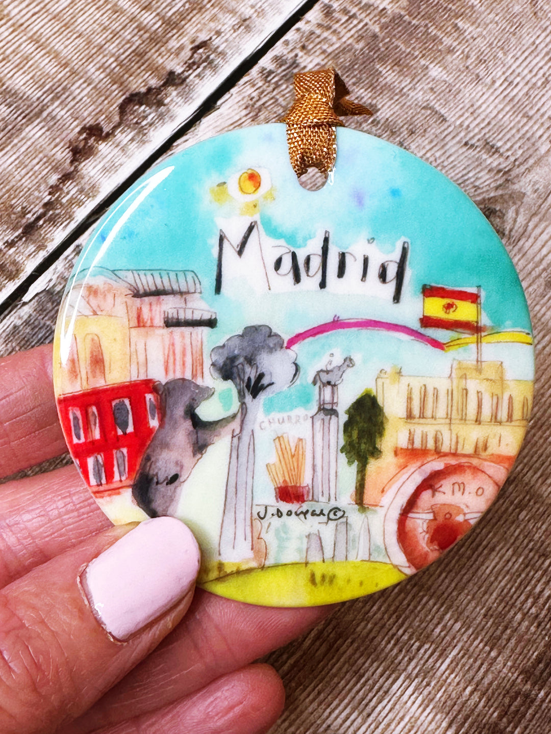 Madrid Spain Little Cities Hanging Ceramic decoration