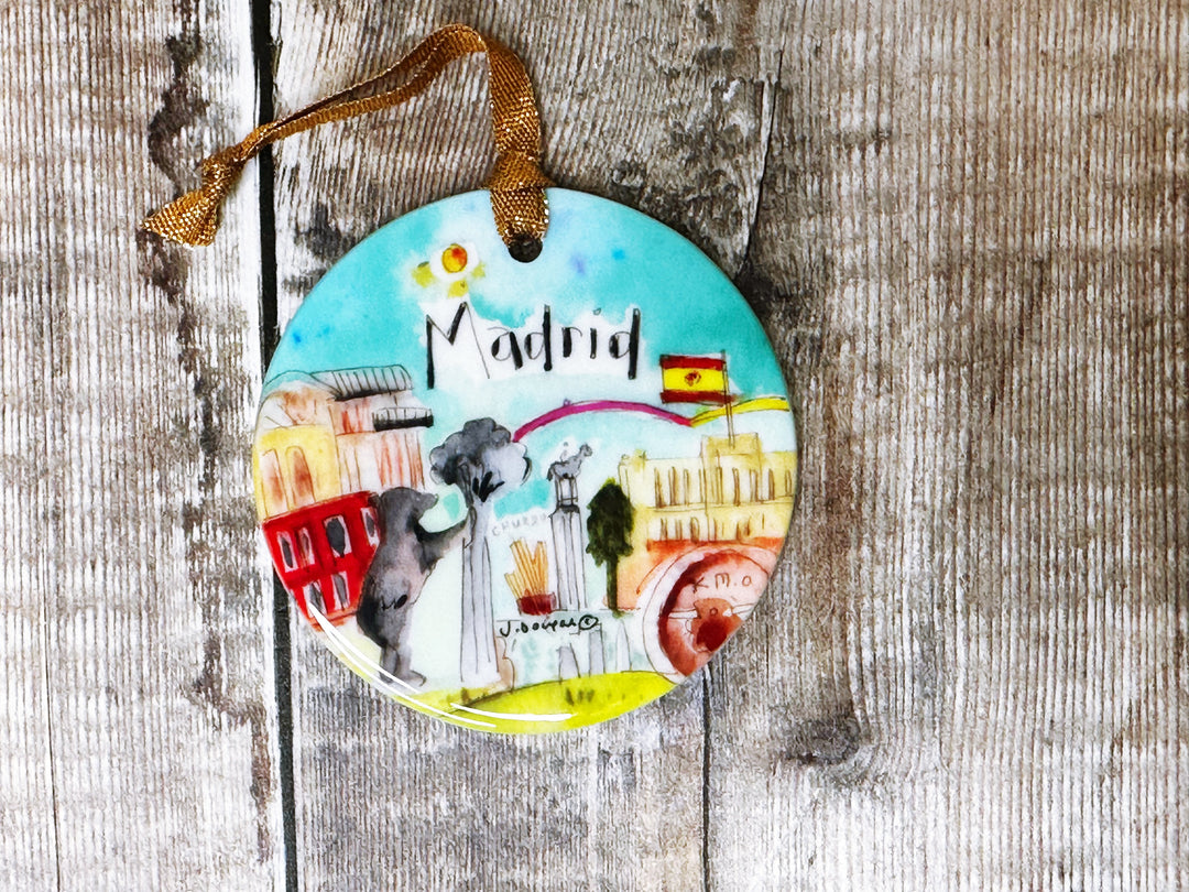 Madrid Spain Little Cities Hanging Ceramic decoration