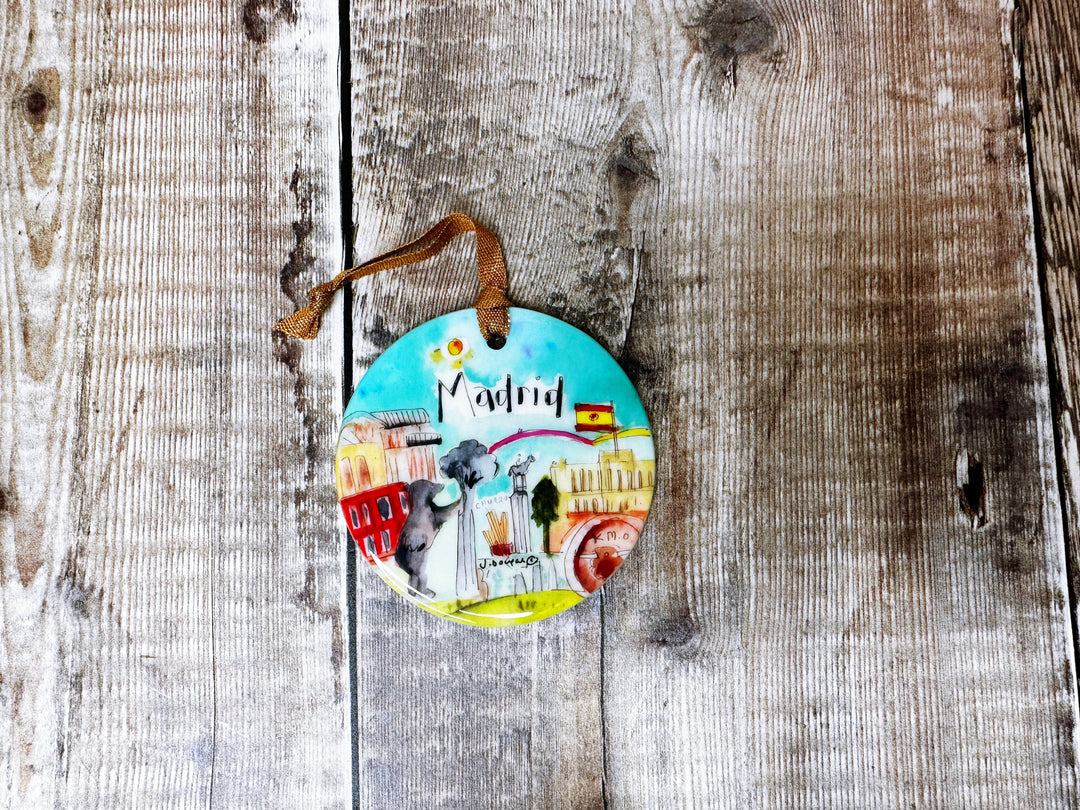 Madrid Spain Little Cities Hanging Ceramic decoration