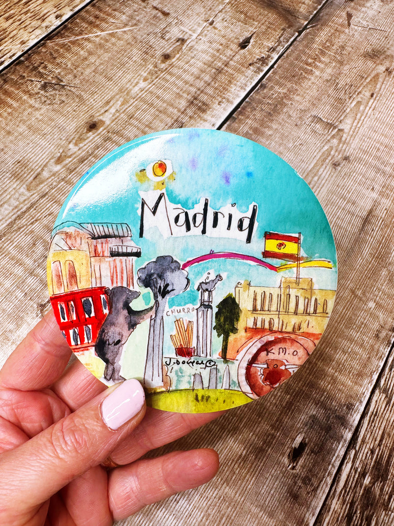 Madrid Spain Ceramic Coaster