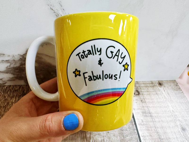 Gay and Fabulous Speech Bubbles Mug, Coaster or Badge