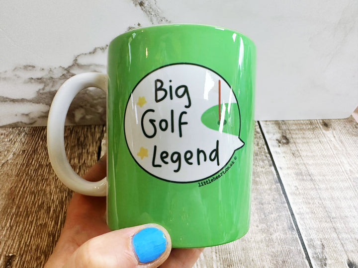 Big Golf Legend Speech Bubbles Mug, Coaster or Badge