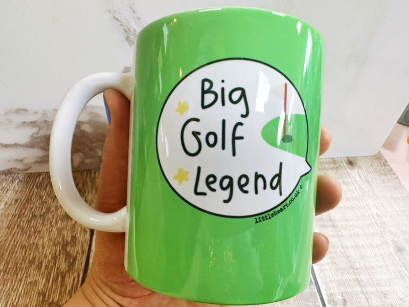 Big Golf Legend Speech Bubbles Mug, Coaster or Badge