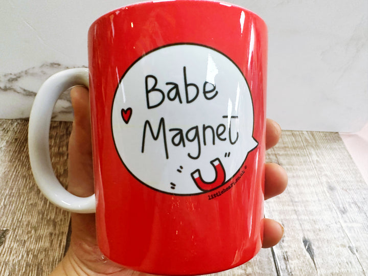 Babe Magnet Speech Bubbles Mug, Coaster or Badge