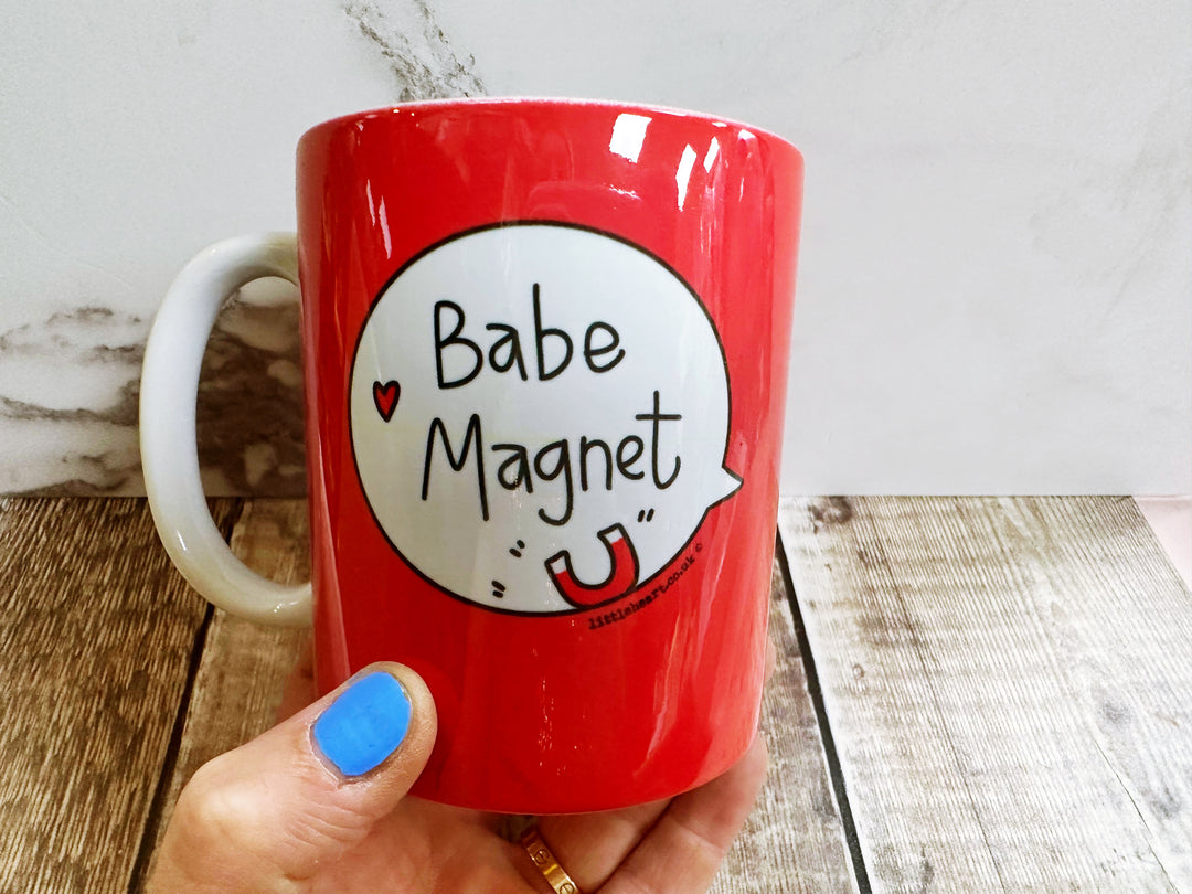 Babe Magnet Speech Bubbles Mug, Coaster or Badge