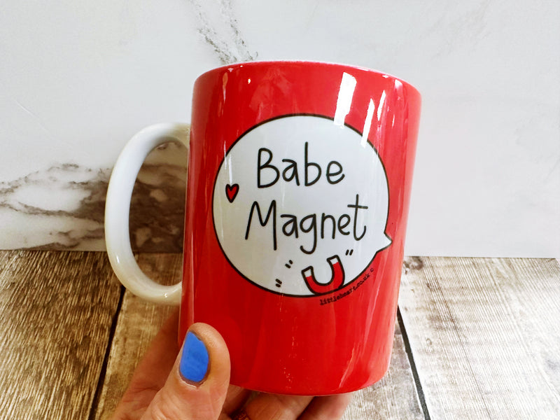 Babe Magnet Speech Bubbles Mug, Coaster or Badge