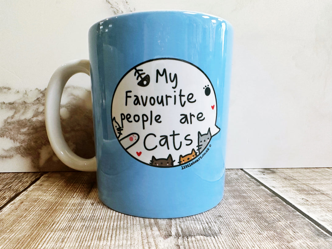 My Favourite People are Cats Speech Bubbles Mug, Coaster or Badge